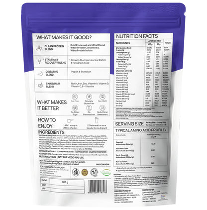 Oziva Protein & Herbs for Men | For Muscle Building, Stamina & Recovery | Cafe Mocha