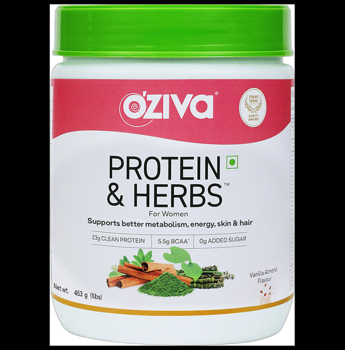 Oziva Protein & Herbs for Women Vanilla Almond - Classic Derma