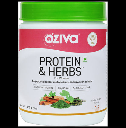 Oziva Protein & Herbs for Women Vanilla Almond - Classic Derma