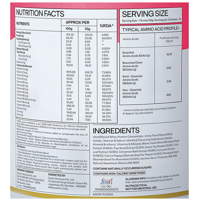 Oziva Protein & Herbs for Women Vanilla Almond