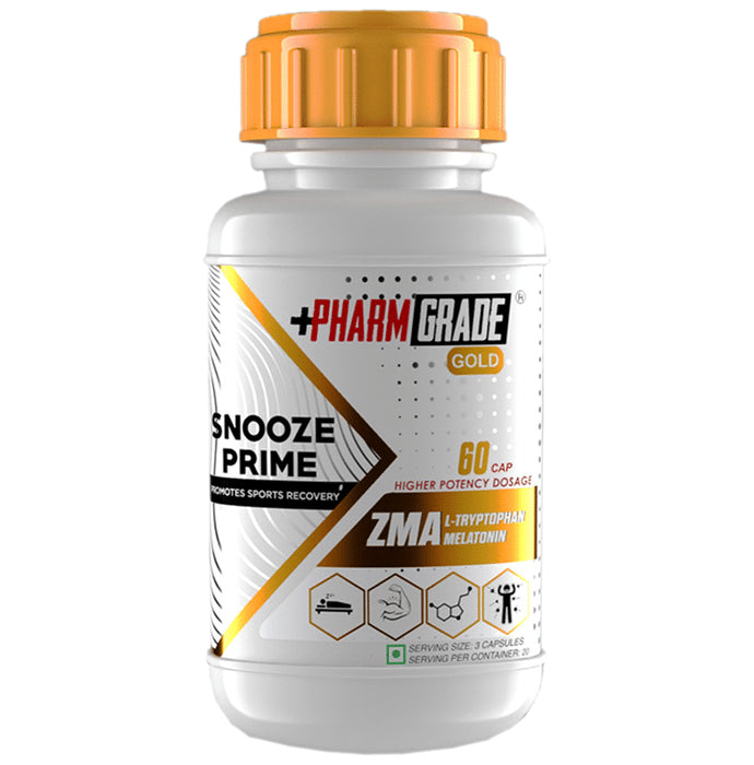 Pharmgrade Gold ZMA L-Tryptophan Melatonin Snooze Primetry Capsule - Classic Derma