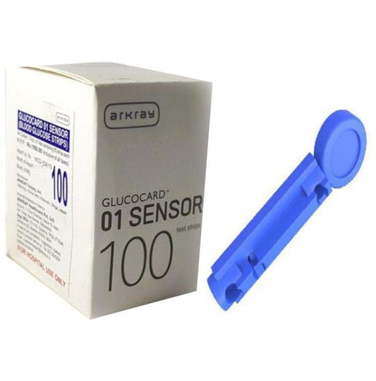 Arkray Combo Pack of Glucocard 01 Sensor 100 Strips and 100 Lancets - Classic Derma