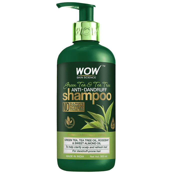 WOW Skin Science Green Tea & Tea Tree Oil Shampoo - Classic Derma