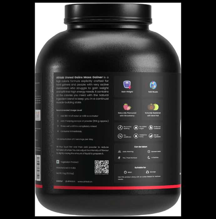 Athlab Unreal Gains Powder Strawberry Smooth