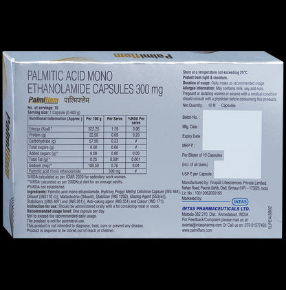 Palmiflam Palmitic Acid Mono Ethanolamide Capsule for Joint Health