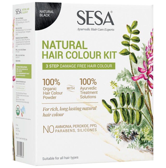 Sesa Natural Hair Colour Kit Natural Black - Classic Derma