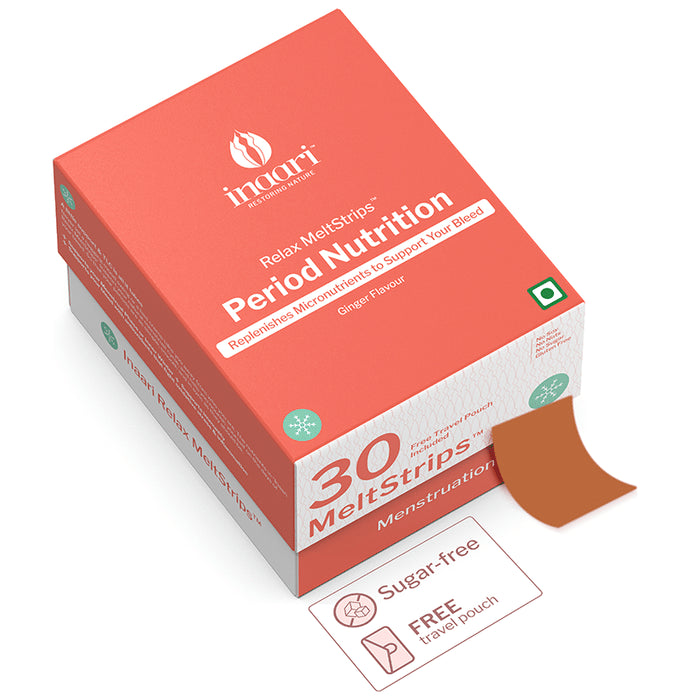 Inaari Relax Period Nutrition Oral Strips Provides Nutrients Required During Period Ginger - Classic Derma