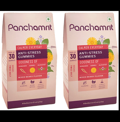 Panchamrit Anti-Stress Gummies (30 Each) Mixed Berry - Classic Derma