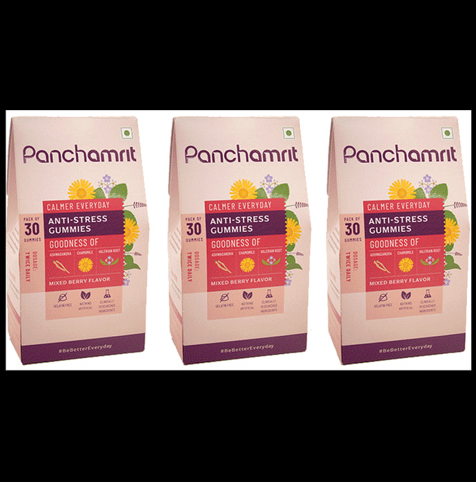 Panchamrit Anti-Stress Gummies (30 Each) Mixed Berry - Classic Derma