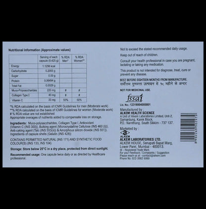 T-Heal Muco-Polysaccharide, Collagen Type I & Vitamin C Capsule | For Pain Relief