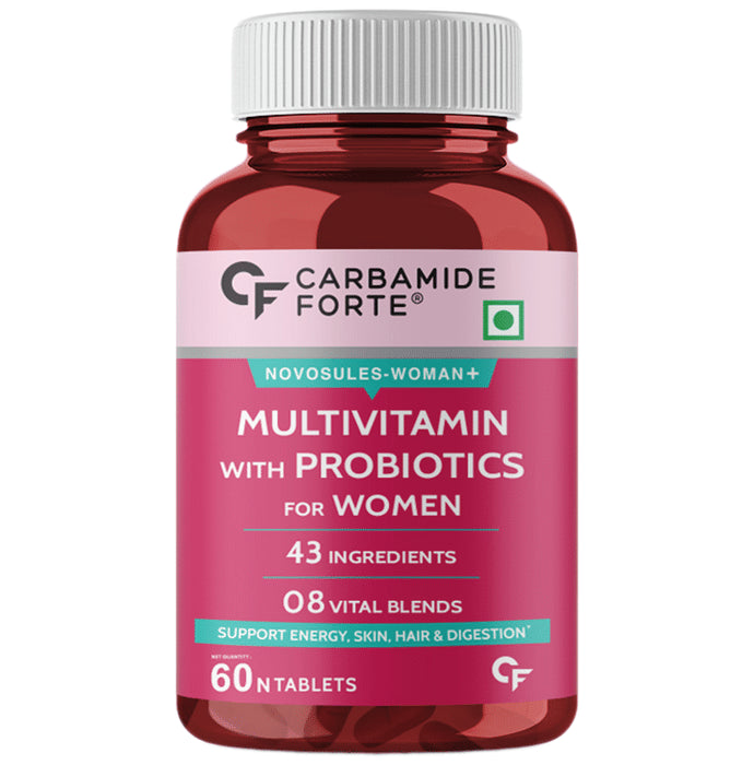 Carbamide Forte Women Multivitamins with Probiotics | For Energy, Skin, Hair, Digestion & Gut Health | Tablet - Classic Derma