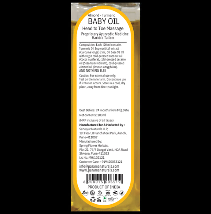 Parama Naturals lmond-Turmeric Baby Oil