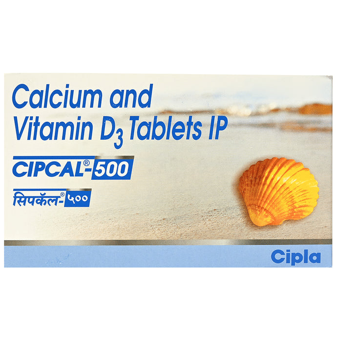 Cipcal Cipcal 500 Tablet from Cipla | Source of Calcium & Vitamin D | For Bone, Joint and Muscle Care - Classic Derma