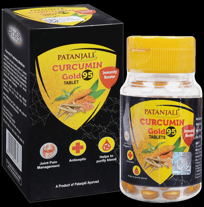 Patanjali Ayurveda Curcumin Gold 95 Immunity Booster Tablet - Classic Derma