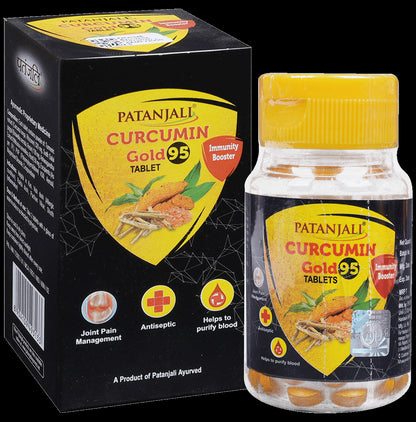 Patanjali Ayurveda Curcumin Gold 95 Immunity Booster Tablet - Classic Derma