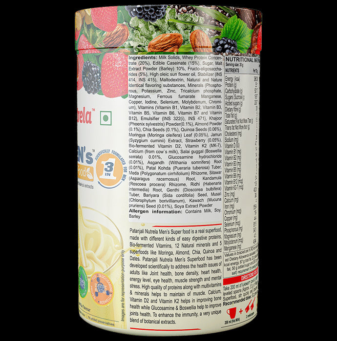 Patanjali Nutrela Men's Superfood with Protein for Digestion & Immunity | Flavour Powder Vanilla