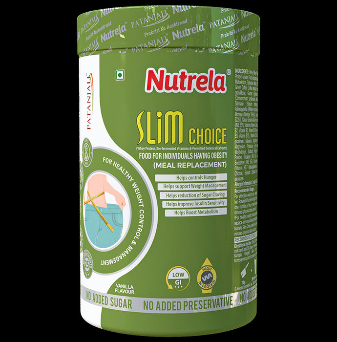 Patanjali Nutrela Slim Choice for Weight Management, Metabolism & Insulin Senstivity | Flavour Powder Vanilla - Classic Derma