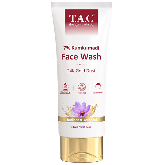 TAC The Ayurveda Co. 7% Kumkumadi Face Wash wih 24K Gold Dust - Classic Derma
