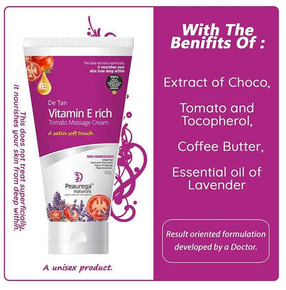 Peaurega Naturals De Tan Vitamin E Rich Tomato Massage Cream