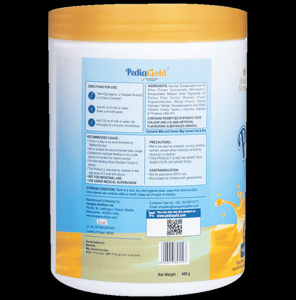 PediaGold with Protein, Iron, Calcium & DHA | For Kids' Growth & Immunity | Flavour Mango Powder