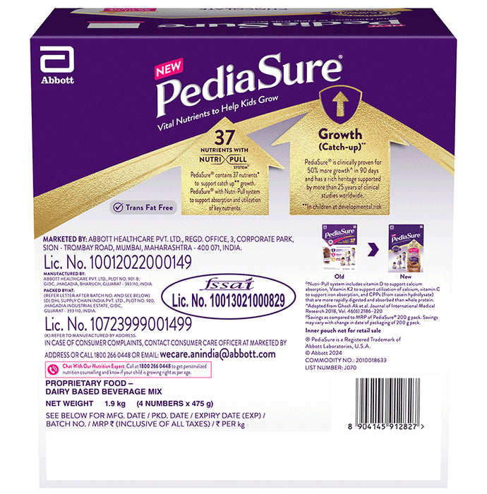 PediaSure Vital Nutrients to Help kids Growth Powder (475gm Each) Chocolate