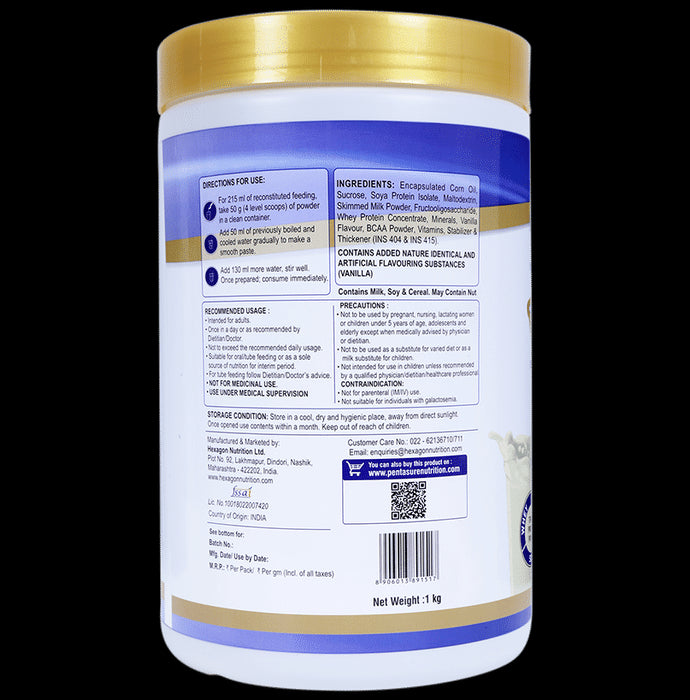 PentaSure Complete Balanced Nutrition with Prebiotic FOS & BCAA Vanilla Powder