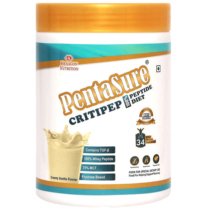 PentaSure Critipep 100% Whey Peptide | Gluten Free | Flavour Powder Creamy Vanilla | With Essential Vitamins | Nutrition Formula - Classic Derma