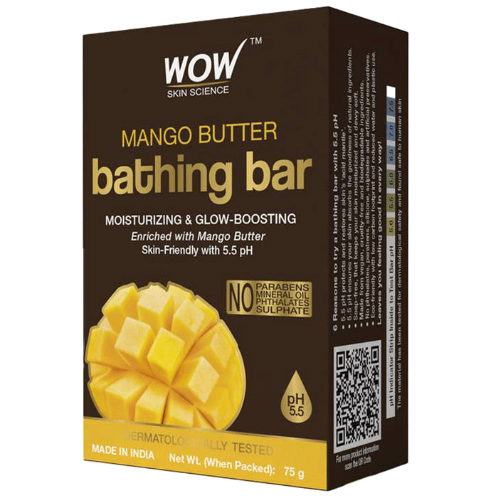 WOW Skin Science Mango Butter Bathing Bar (75gm Each) - Classic Derma