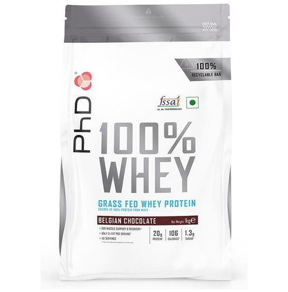 PHD 100% Grass Fed Whey Protein Powder Belgian Chocolate - Classic Derma