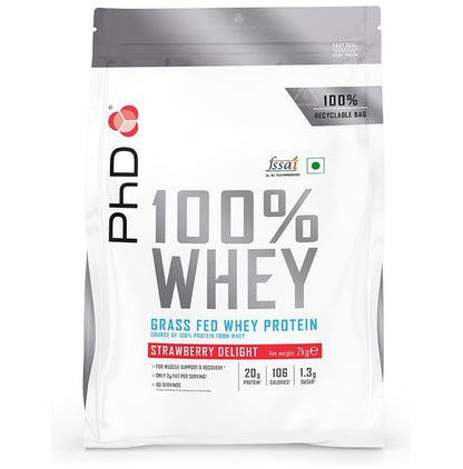 PHD 100% Grass Fed Whey Protein Powder Strawberry Delight - Classic Derma
