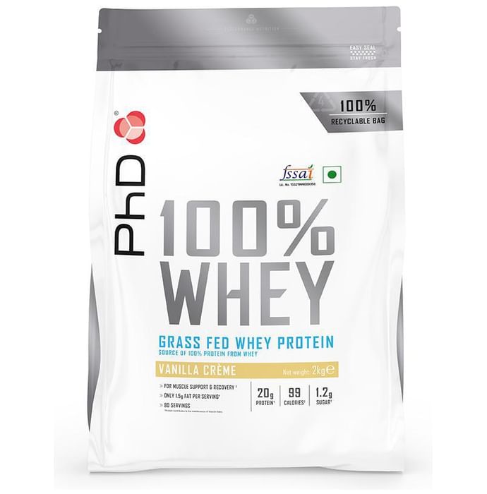 PHD 100% Grass Fed Whey Protein Powder Vanilla Creme - Classic Derma