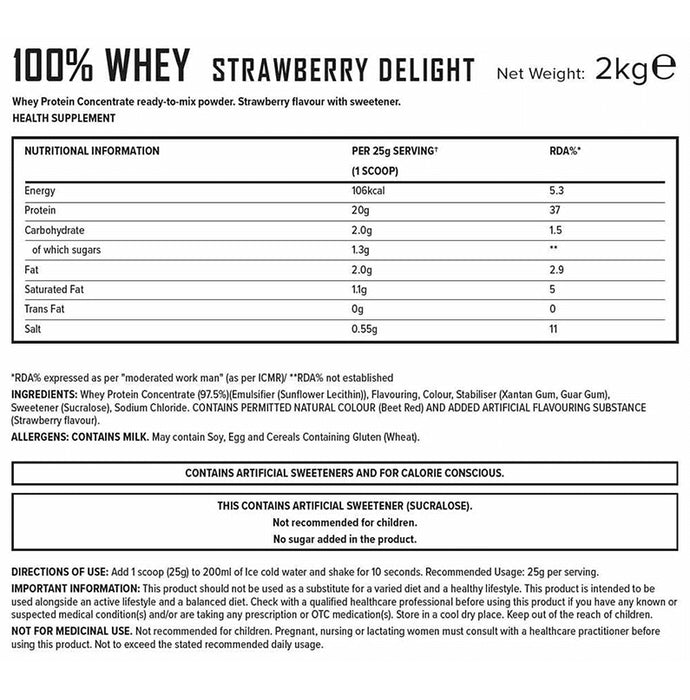 PHD 100% Grass Fed Whey Protein Strawberry Delight