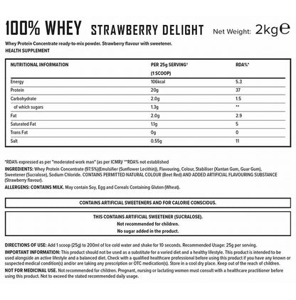 PHD 100% Grass Fed Whey Protein Strawberry Delight