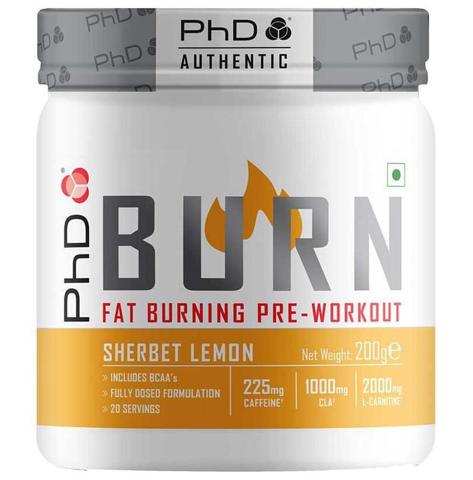 PHD Burn Fat Burning Pre-Workout Powder Sherbet Lemon - Classic Derma