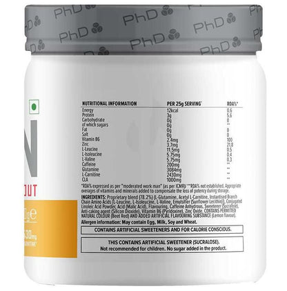 PHD Burn Fat Burning Pre-Workout Powder Sherbet Lemon