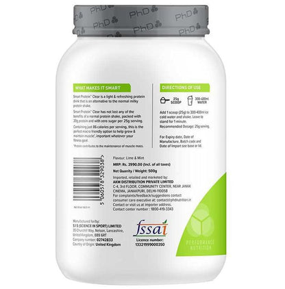 PHD Smart Protein Clear Lime & Mint Powder