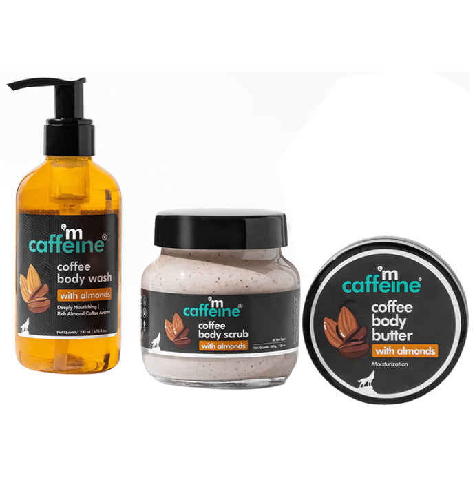 mCaffeine Coffee Deep Body Cleansing Trio with Almonds Kit - Classic Derma