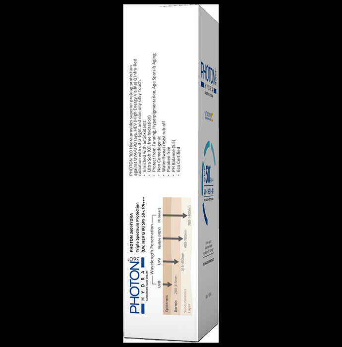 Photon Hydra 360 Sunscreen Fluid Cream | With Hyaluronic Acid & Vitamin C | SPF 50+ PA+++