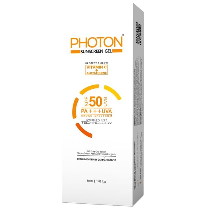 Photon Sunscreen Gel with Vitamin C & Glutathione | SPF 50 PA+++ UVA/UVB Broad Spectrum - Classic Derma