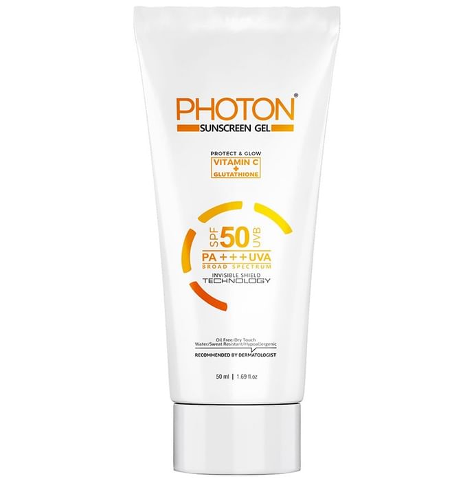 Photon Sunscreen Gel with Vitamin C & Glutathione | SPF 50 PA+++ UVA/UVB Broad Spectrum