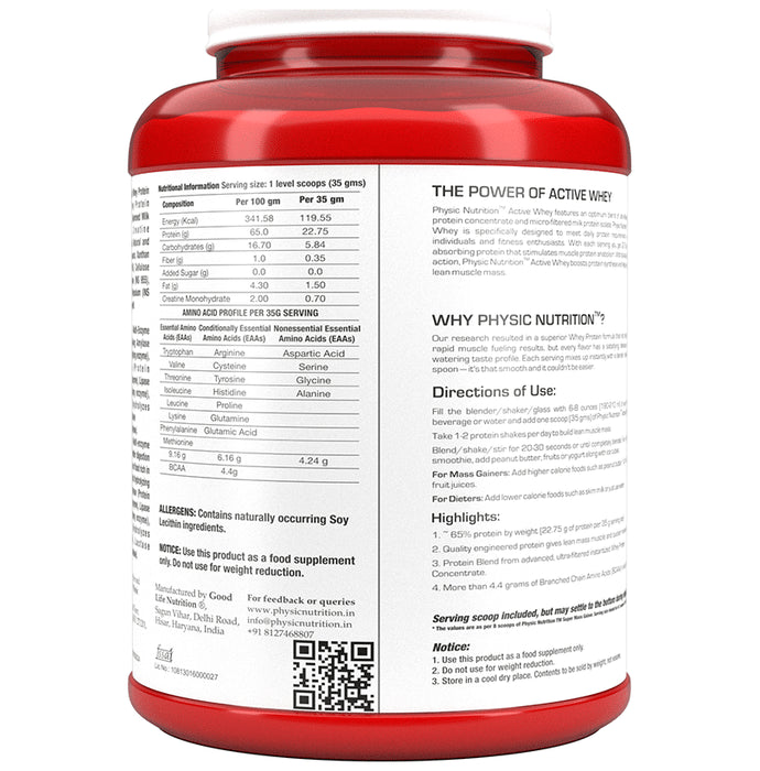 Physic Nutrition Active Whey Next Level Supplement Powder Mango