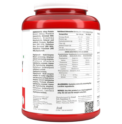 Physic Nutrition Active Whey Next Level Supplement Powder Vanilla