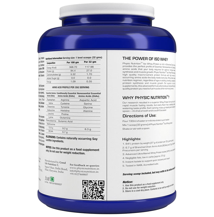 Physic Nutrition Iso Whey Powder Coffee
