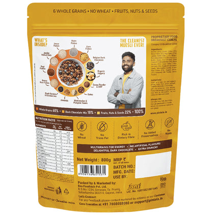 Pintola Muesli Choco Berry Crunch Gluten Free Dark Chocolate