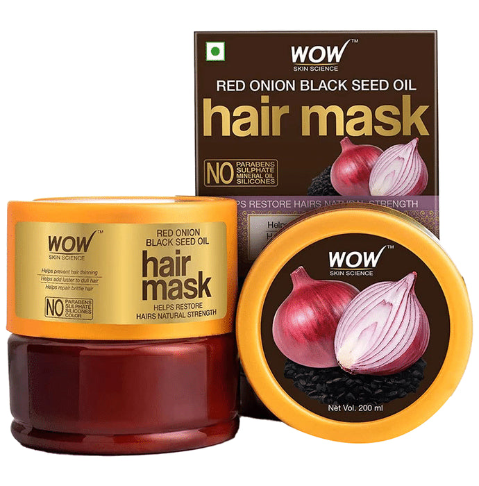 WOW Skin Science Red Onion Black Seed Oil Hair Mask - Classic Derma