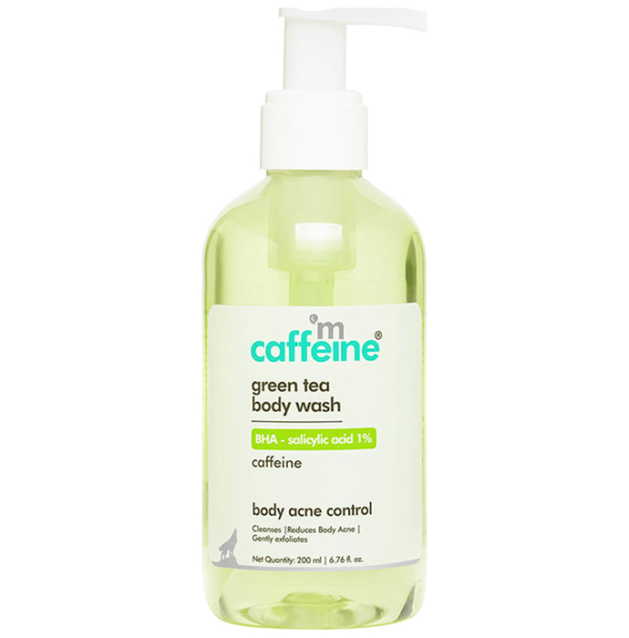 mCaffeine Green Tea Body Wash with BHA - Salicylic Acid 1% - Classic Derma