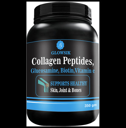 Glowsik Collagen Peptides, Glucosamine, Biotin, Vitamin C Powder - Classic Derma