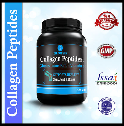 Glowsik Collagen Peptides, Glucosamine, Biotin, Vitamin C Powder