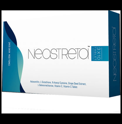 Neostreta Tablet with Astaxanthin, Glutathione, NAC & Grape Seed Extract - Classic Derma