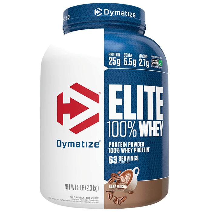 Dymatize Nutrition Elite 100% Whey Protein | With BCAAs & Leucine | For Muscle Recovery | Powder Cafe Mocha - Classic Derma